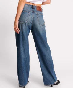 Denim Jeans|ONE TEASPOON Gritty Blue Jackson Utility Mid Waist Wide Leg Jeans