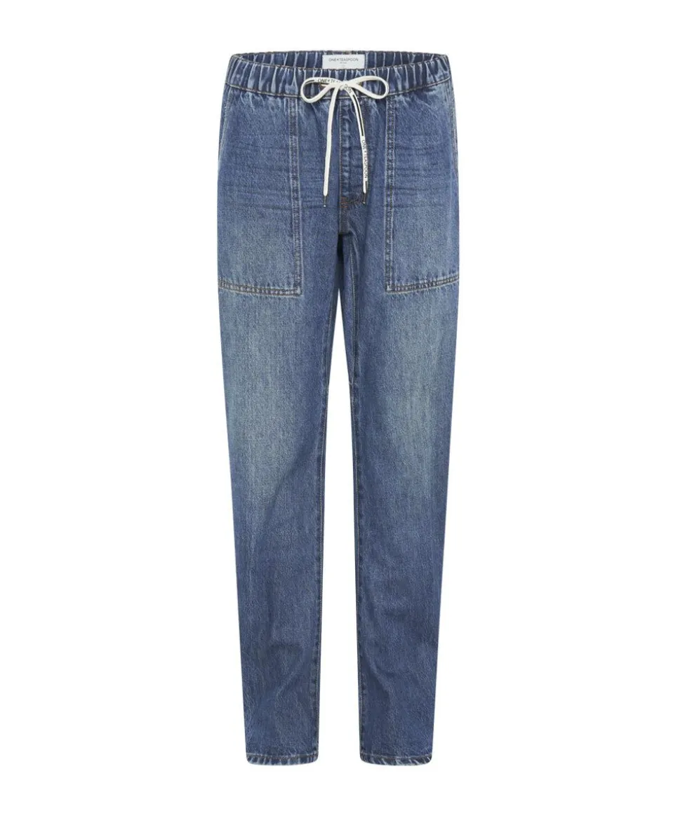 Denim Jeans|ONE TEASPOON Gritty Blue Shabbies Drawstring Boyfriend Jeans