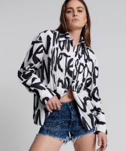 Denim Shorts|ONE TEASPOON Hand Graffiti Bonita High Waist Denim Shorts