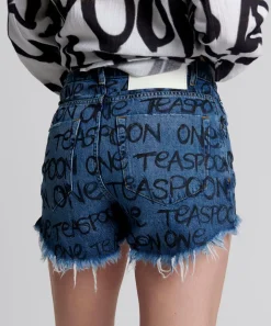 Denim Shorts|ONE TEASPOON Hand Graffiti Bonita High Waist Denim Shorts