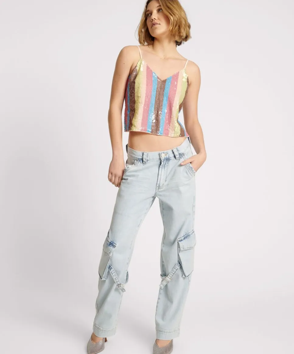 Tops|ONE TEASPOON Hand Sequin Ibiza Luxe Party Cami Top