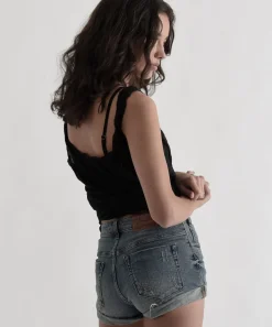 Denim Shorts|ONE TEASPOON Harlets High Waist Stretch Denim Shorts