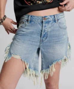 Denim Shorts|ONE TEASPOON Hendrixe Frankies Long Length Denim Shorts
