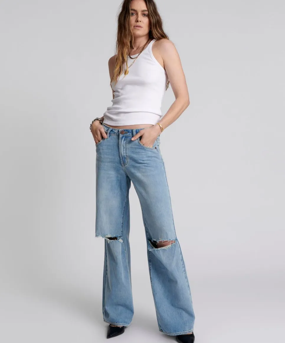 Denim Jeans|ONE TEASPOON Hendrixe Jackson Mid Waist Wide Leg Jeans