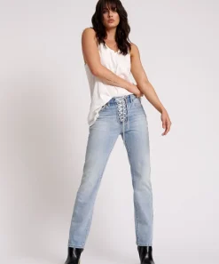 Denim Jeans|ONE TEASPOON Hendrixe Truckers Mid Waist Straight Leg Jeans