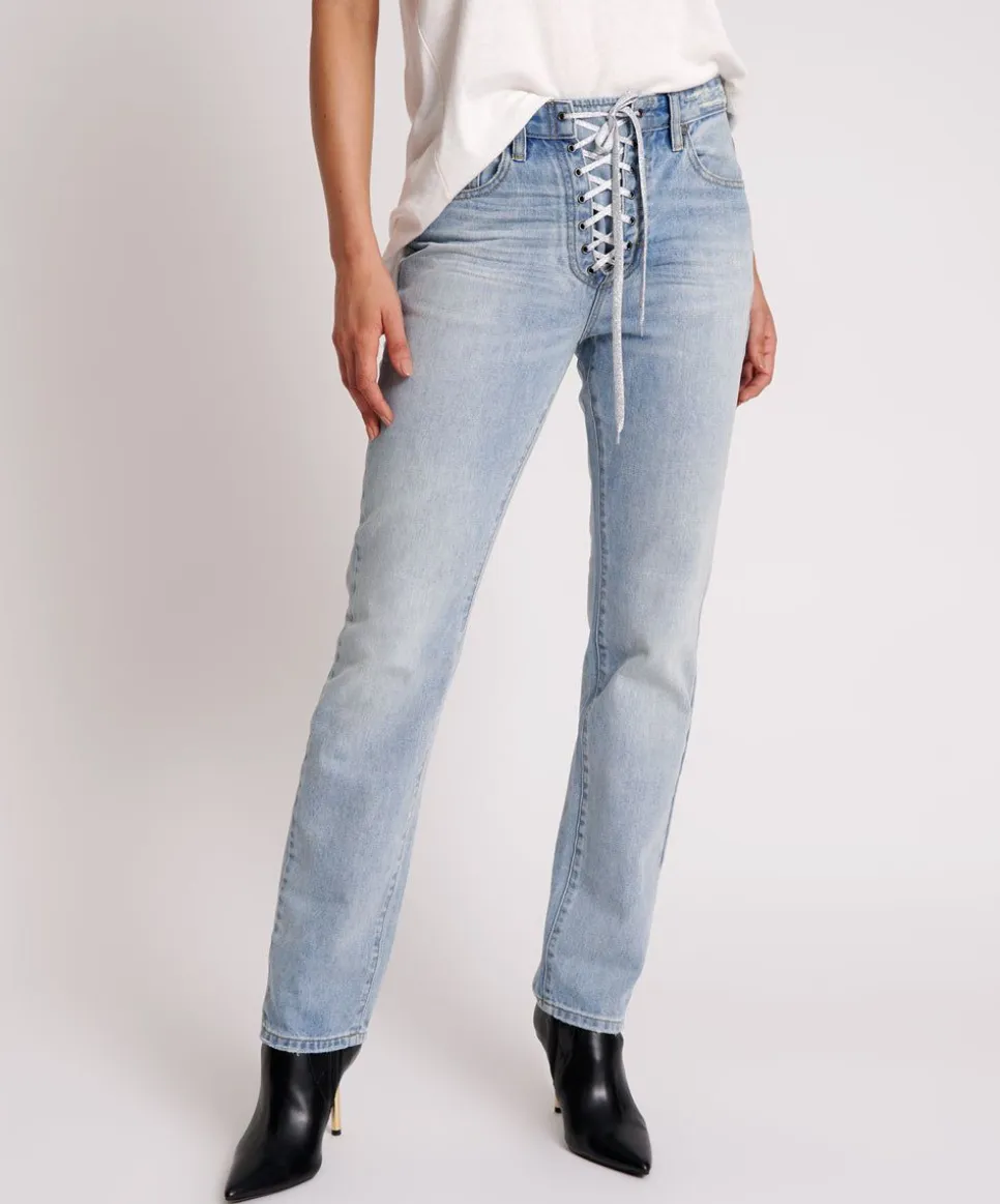 Denim Jeans|ONE TEASPOON Hendrixe Truckers Mid Waist Straight Leg Jeans