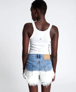 Denim Shorts|ONE TEASPOON Hollywood Dip Dye Outlaws Mid Length Denim Shorts