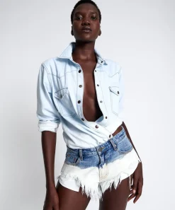 Denim Shorts|ONE TEASPOON Hollywood Dip Dye Rollers Denim Shorts