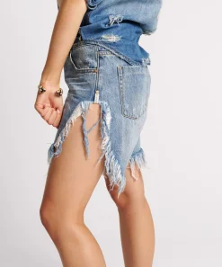 Denim Shorts|ONE TEASPOON Hollywood Frankies Long Length Denim Shorts