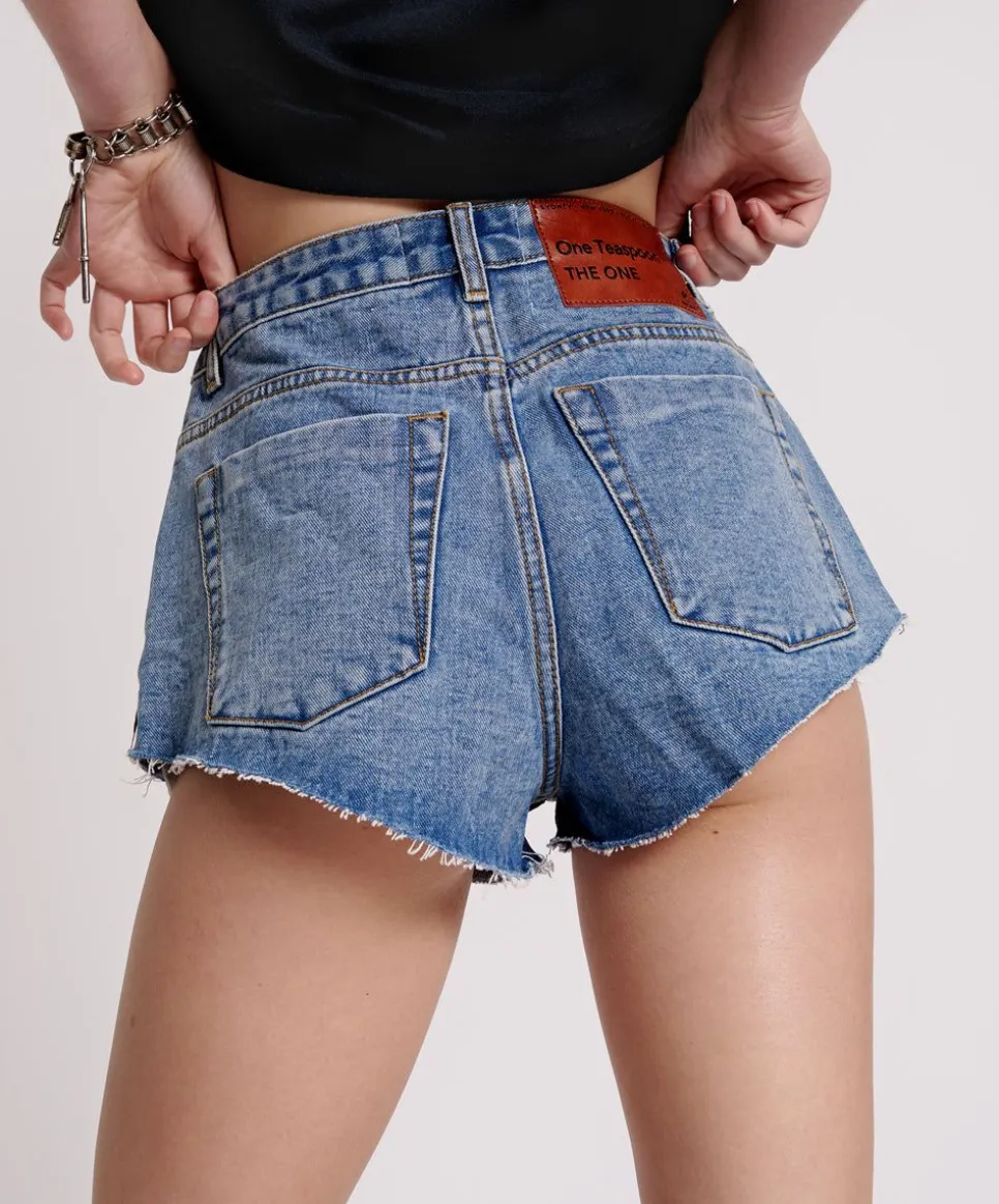 Denim Shorts|ONE TEASPOON Hollywood The One Fitted Cheeky Denim Shorts