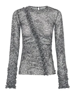 Tops|ONE TEASPOON Interference Ruffle Party Longsleeve Top