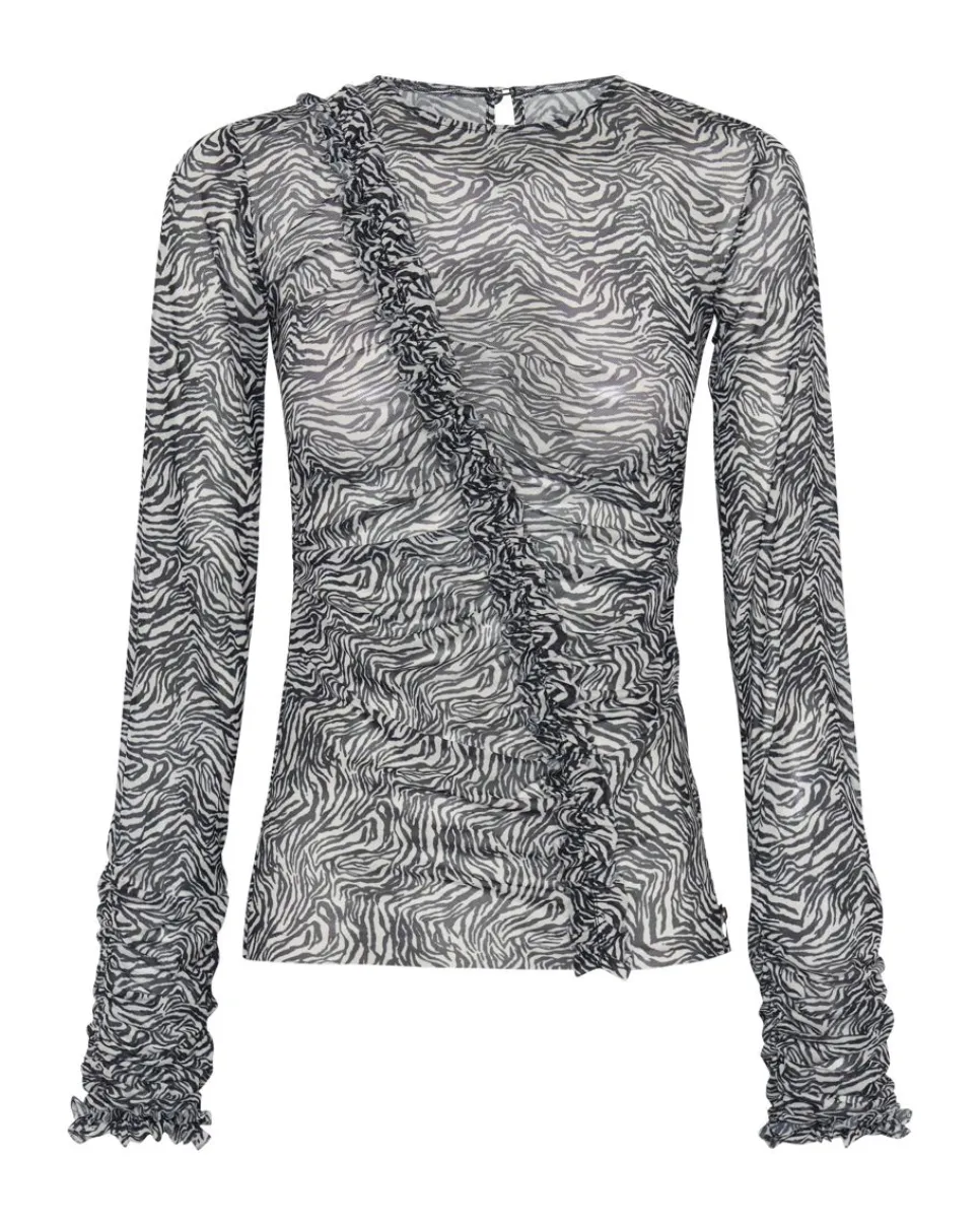 Tops|ONE TEASPOON Interference Ruffle Party Longsleeve Top