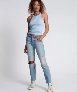 Denim Jeans|ONE TEASPOON Jailbird Truckers Mid Rise Straight Leg Jeans