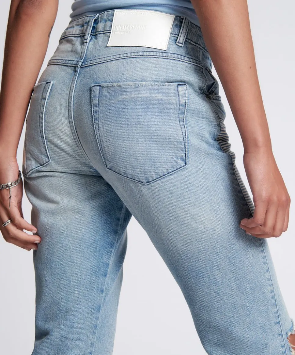 Denim Jeans|ONE TEASPOON Jailbird Truckers Mid Rise Straight Leg Jeans