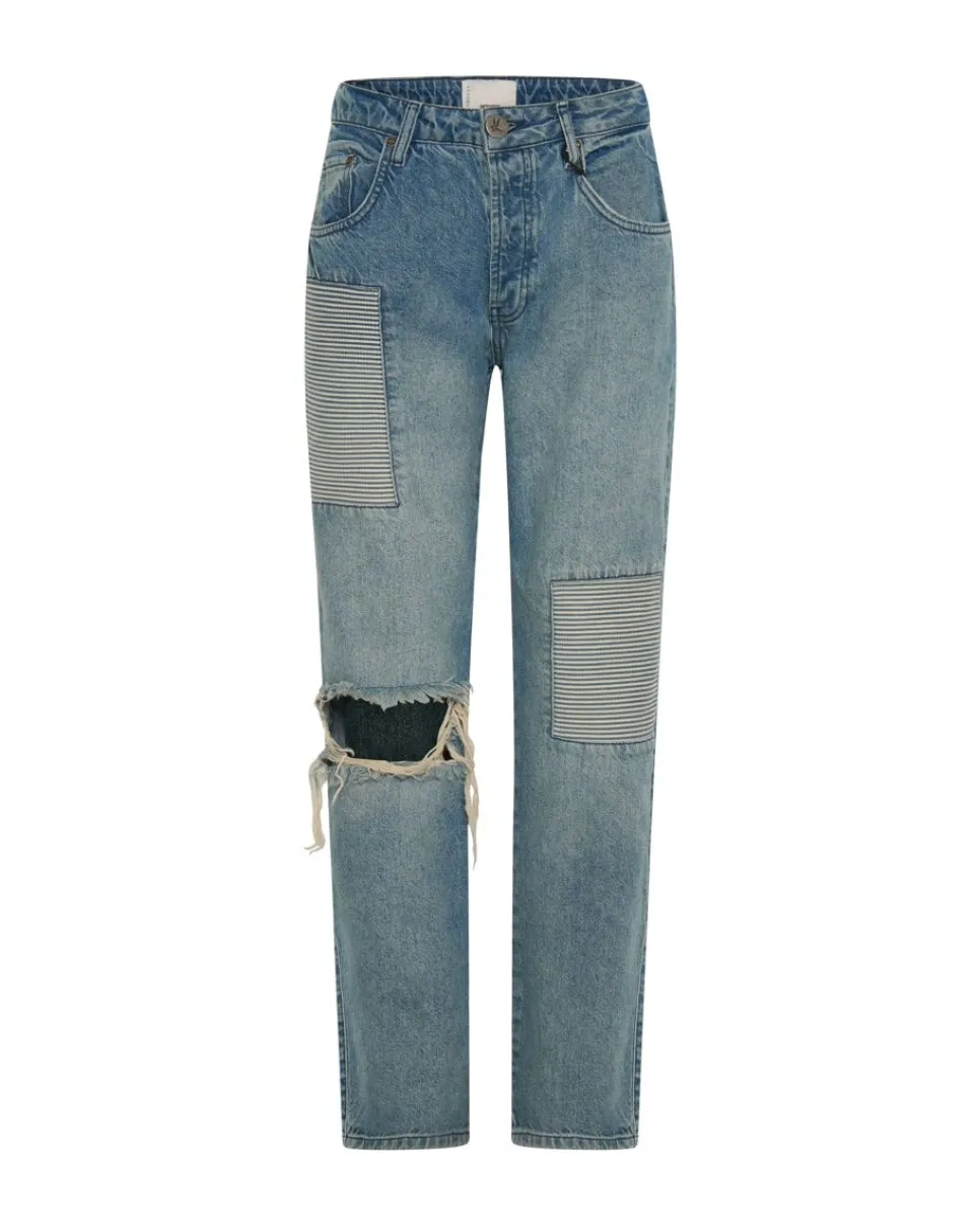 Denim Jeans|ONE TEASPOON Jailbird Truckers Mid Rise Straight Leg Jeans