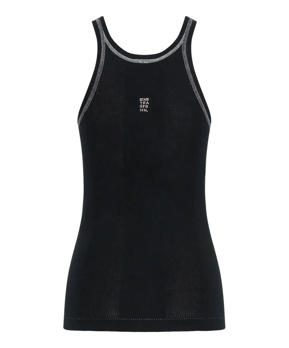 Tees & Tanks|ONE TEASPOON Jett Black Bower Bird Rib Singlet