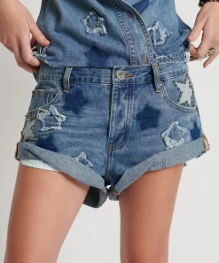 Denim Shorts|ONE TEASPOON Johnny Blue Star Bandits Low Waist Denim Shorts