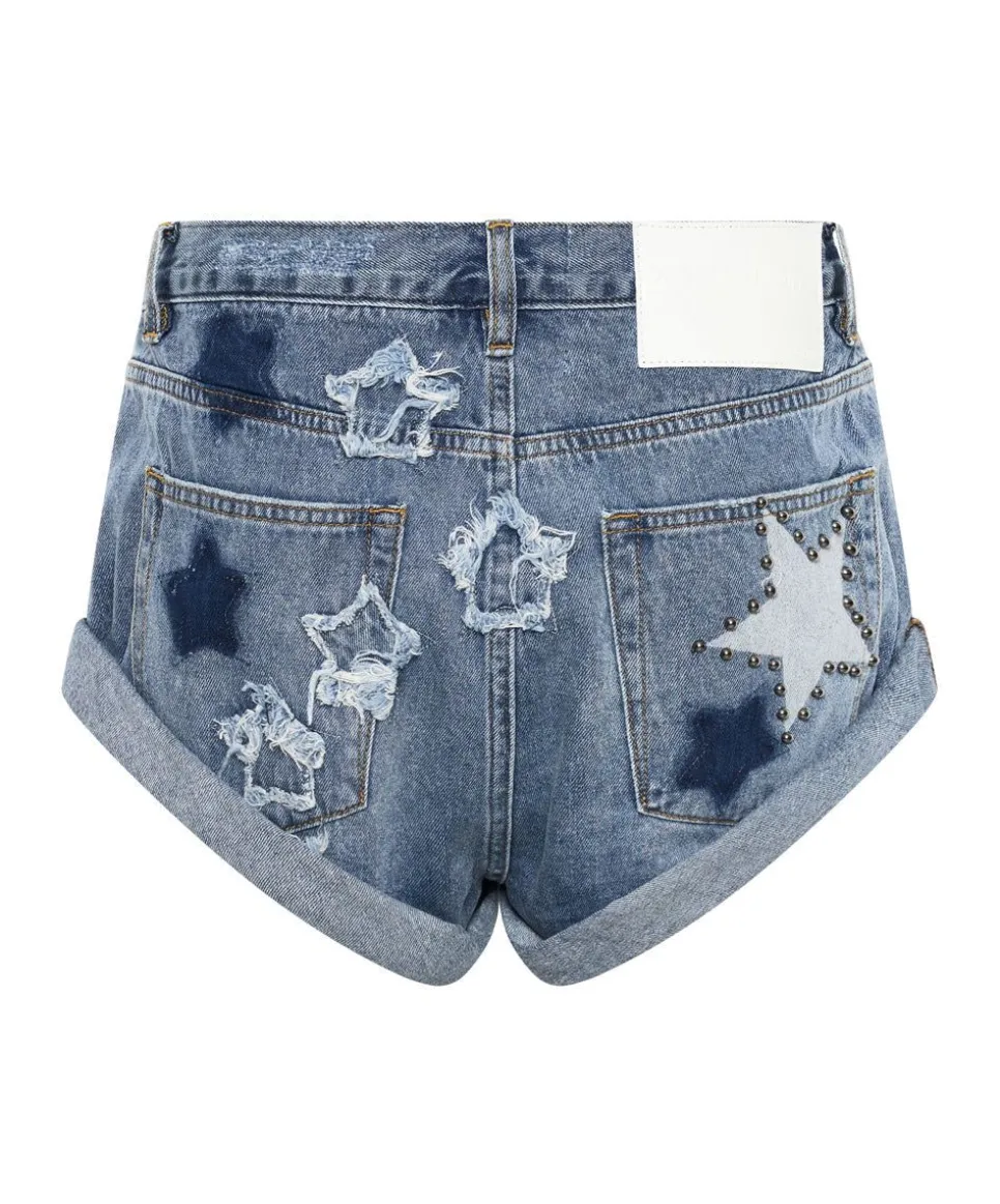 Denim Shorts|ONE TEASPOON Johnny Blue Star Bandits Low Waist Denim Shorts