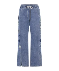 Denim Jeans|ONE TEASPOON Johnny Blue Star Roadhouse Wide Leg Drawstring Jeans