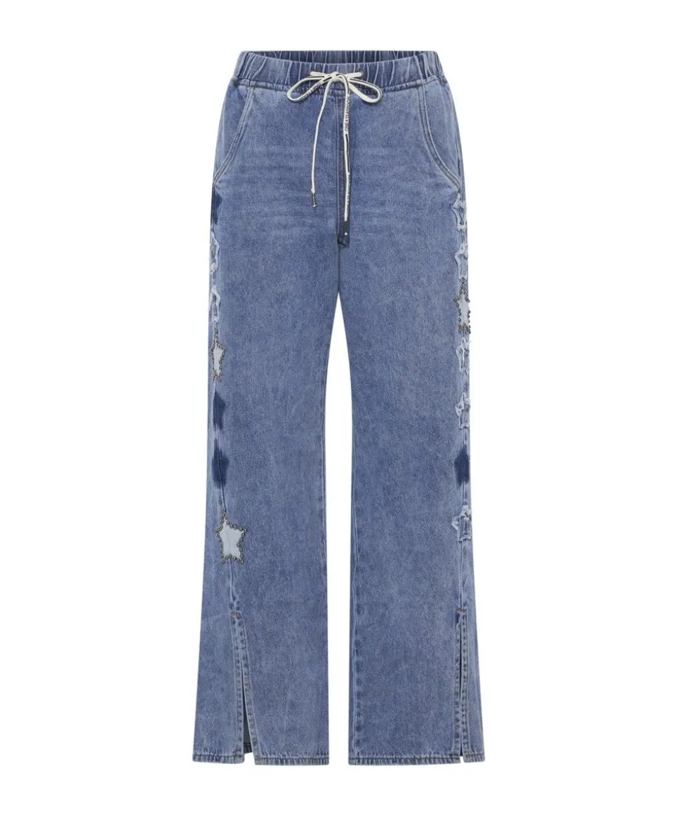 Denim Jeans|ONE TEASPOON Johnny Blue Star Roadhouse Wide Leg Drawstring Jeans