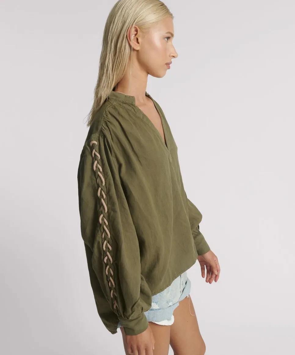 Tops|ONE TEASPOON Johnny Linen Lace Up Shirt