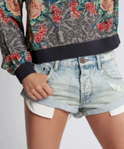 Denim Shorts|ONE TEASPOON Kansas Blue Bandit Low Waist Denim Shorts