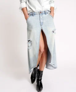 Denim Skirts|ONE TEASPOON Kansas Blue Mrs Carter Long Denim Skirt