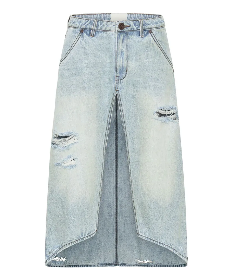 Denim Skirts|ONE TEASPOON Kansas Blue Mrs Carter Long Denim Skirt