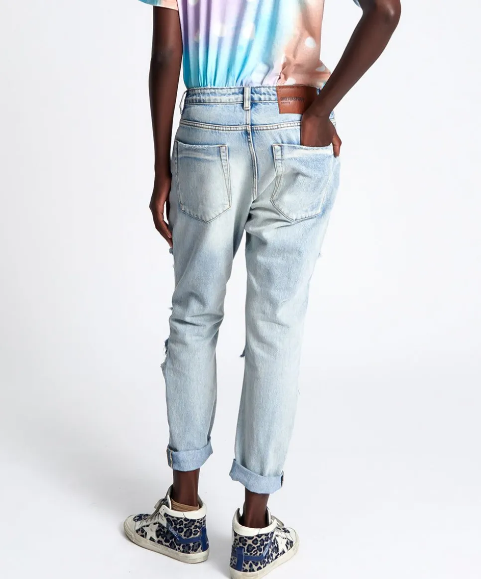 Denim Jeans|ONE TEASPOON Kansas Blue Trashed Saints Boyfriend Jeans