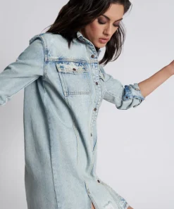 Midi & Maxi Dresses|ONE TEASPOON Kansas Blue Trucker Shirt Dress