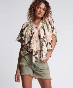 Denim Shorts|ONE TEASPOON Khaki Haze Legend High Waist Mom Fit Shorts