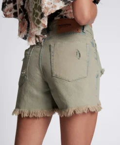 Denim Shorts|ONE TEASPOON Khaki Haze Legend High Waist Mom Fit Shorts
