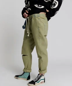 Denim Jeans|ONE TEASPOON Khaki Haze Shabbies Drawstring Boyfriend Jeans