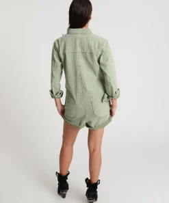 Denim Jumpsuits|ONE TEASPOON Khaki Logo Jacquard Prophecy Jumpsuit