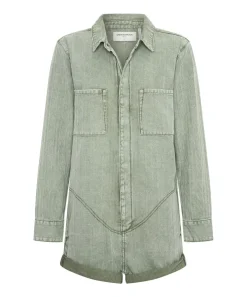 Denim Jumpsuits|ONE TEASPOON Khaki Logo Jacquard Prophecy Jumpsuit