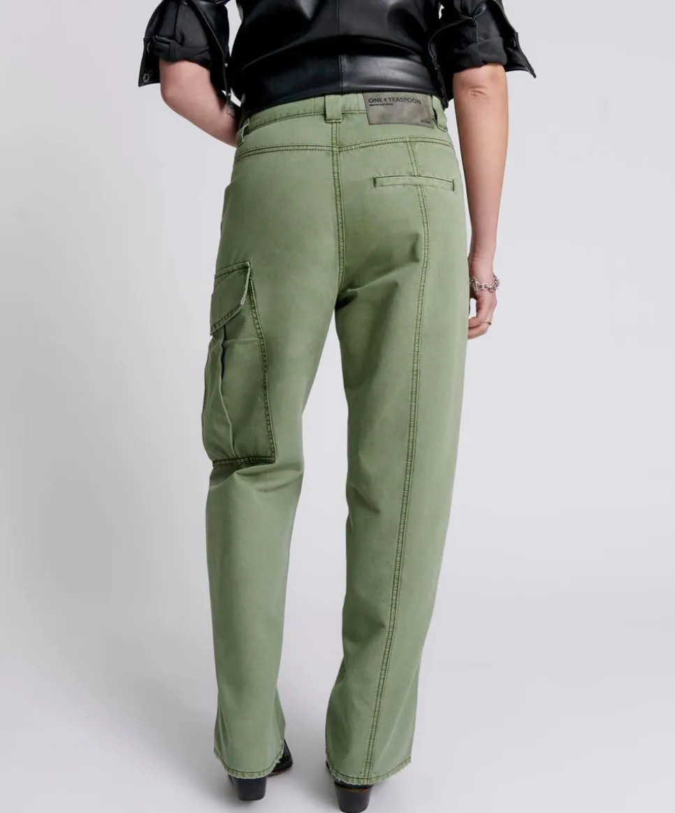 Denim Jeans|ONE TEASPOON Khaki New Fiction Wide Leg Cargo Jeans