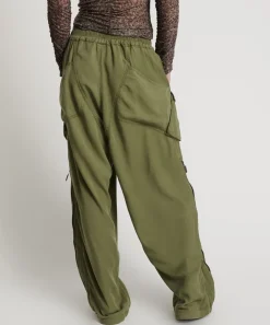 Bottoms|ONE TEASPOON Khaki Tencel Parachute Pants