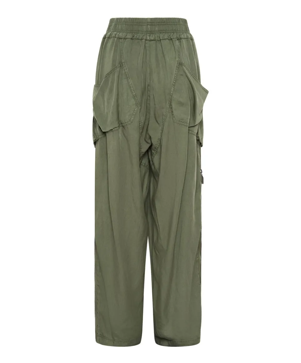 Bottoms|ONE TEASPOON Khaki Tencel Parachute Pants