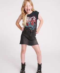 Clothing|ONE TEASPOON Kids Black Punk 2020 Mini High Waist Denim Skirt