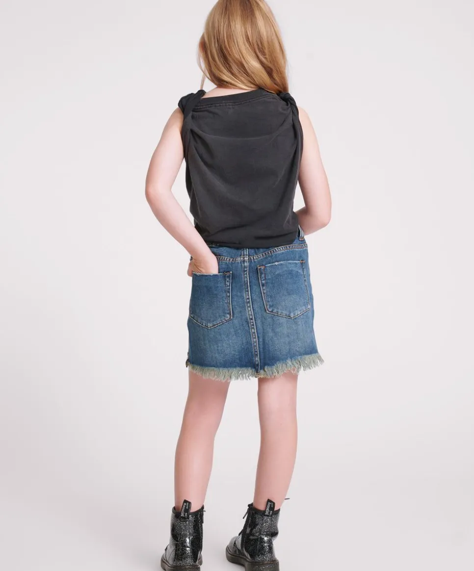 Clothing|ONE TEASPOON Kids Dirty Indigo 2020 Mini High Waist Denim Skirt