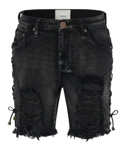 Denim Shorts|ONE TEASPOON Lace Up Stevies Long Length Boyfriend Shorts