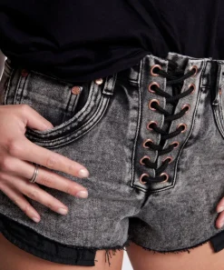 Denim Shorts|ONE TEASPOON Laced Up The One Fitted Cheeky Denim Shorts
