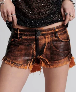Denim Shorts|ONE TEASPOON Lacquered Bonitas Low Waist Denim Shorts