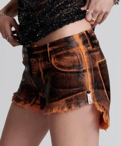 Denim Shorts|ONE TEASPOON Lacquered Bonitas Low Waist Denim Shorts