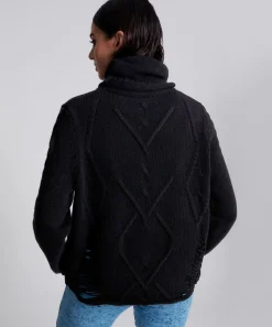 Knitwear|ONE TEASPOON Laddered Roll Neck Sweater