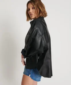 Leather Jackets|ONE TEASPOON Last Kiss Leather Daria Shacket