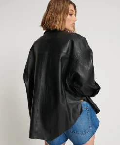 Leather Jackets|ONE TEASPOON Last Kiss Leather Daria Shacket