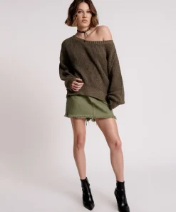 Knitwear|ONE TEASPOON Le Freak Metallic Zipped Knit Sweater