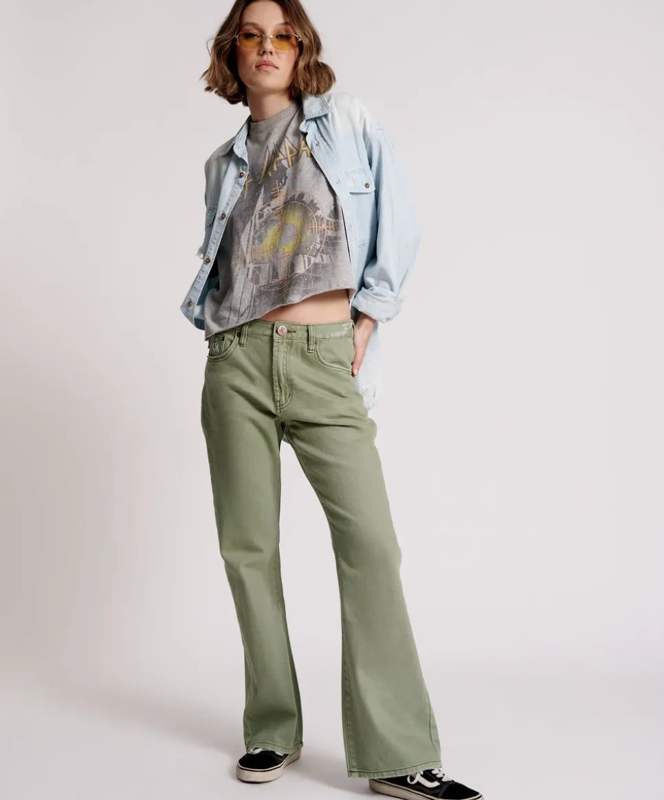 Denim Jeans|ONE TEASPOON Le Loop Super Khaki High Waist Charlie Flares