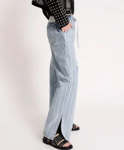 Denim Jeans|ONE TEASPOON Le Stripe Roadhouse Wide Leg Drawstring Jeans